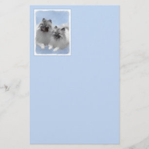 Keeshond Pair of Kees Painting Original Animal Art Briefpapier