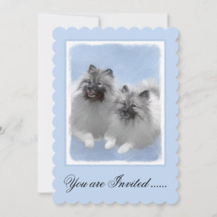 Keeshond Pair of Kees Painting Original Animal Art Einladung