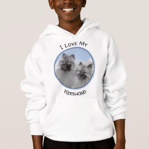 Keeshond Pair of Kees Painting Original Animal Art Hoodie