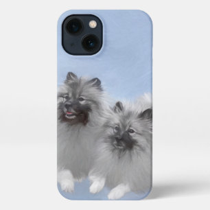Keeshond Pair of Kees Painting Original Animal Art iPhone 13 Hülle