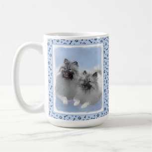 Keeshond Pair of Kees Painting Original Animal Art Kaffeetasse