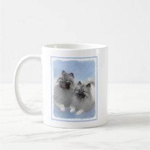 Keeshond Pair of Kees Painting Original Animal Art Kaffeetasse