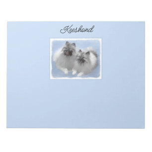 Keeshond Pair of Kees Painting Original Animal Art Notizblock