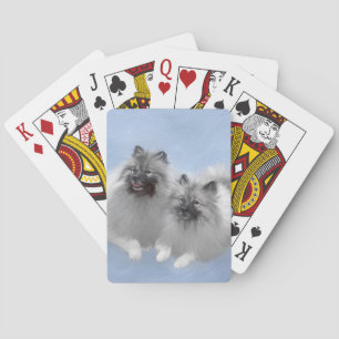 Keeshond Pair of Kees Painting Original Animal Art Spielkarten