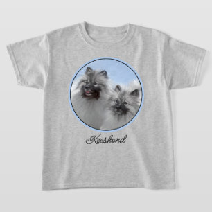 Keeshond Pair of Kees Painting Original Animal Art T-Shirt