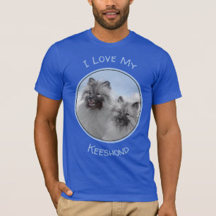 Keeshond Pair of Kees Painting Original Animal Art T-Shirt