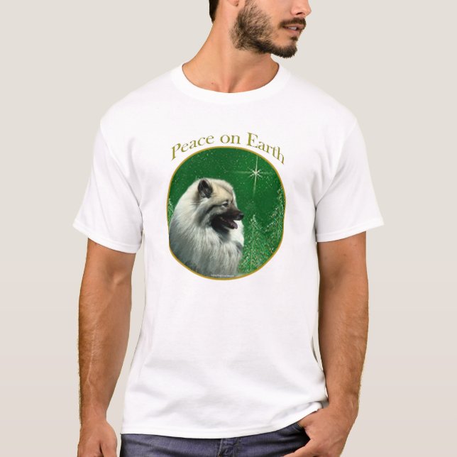 Keeshond Peace T-Shirt (Vorderseite)