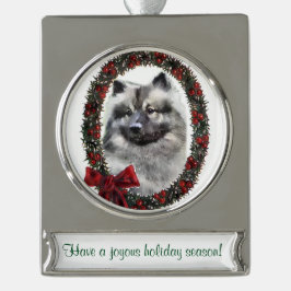 Keeshond Personalisiert Christmas Banner-Ornament Silber