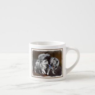 Keeshond Playtime Malerei - Niedliche Original Dog Espressotasse