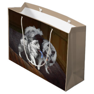 Keeshond Playtime Malerei - Niedliche Original Dog Große Geschenktüte