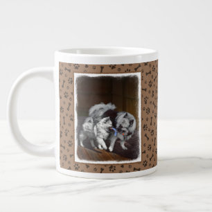 Keeshond Playtime Malerei - Niedliche Original Dog Jumbo-Tasse