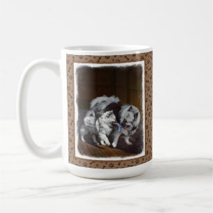 Keeshond Playtime Malerei - Niedliche Original Dog Kaffeetasse