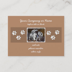 Keeshond Playtime Malerei - Niedliche Original Dog Visitenkarte