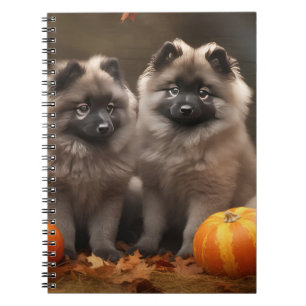 Keeshond Puppy Autumn Delight Pumpkin Notizblock