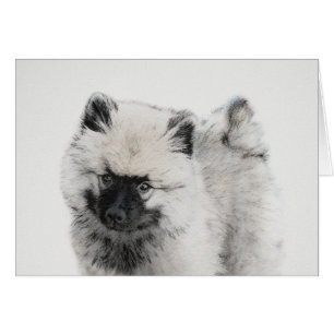 Keeshond Puppy Zeichnend - Niedliche Original Hund