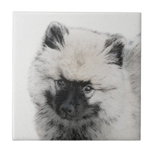 Keeshond Puppy Zeichnend - Niedliche Original Hund Fliese