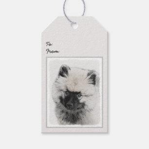 Keeshond Puppy Zeichnend - Niedliche Original Hund Geschenkanhänger