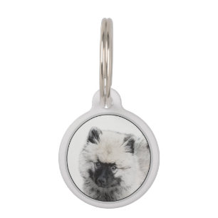 Keeshond Puppy Zeichnend - Niedliche Original Hund Haustiermarke
