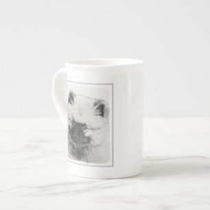 Keeshond Puppy Zeichnend - Niedliche Original Hund Prozellantasse