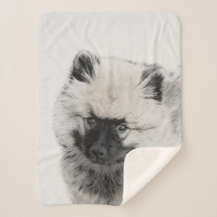 Keeshond Puppy Zeichnend - Niedliche Original Hund Sherpadecke