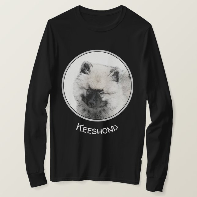 Keeshond Puppy Zeichnend - Niedliche Original Hund T-Shirt (Design vorne)