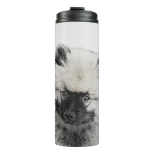 Keeshond Puppy Zeichnend - Niedliche Original Hund Thermosbecher