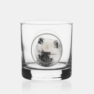 Keeshond Puppy Zeichnend - Niedliche Original Hund Whiskyglas