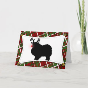 Keeshond-Ren-Weihnachtskarte Feiertagskarte