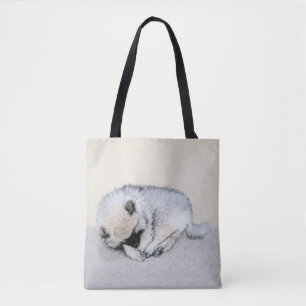 Keeshond Schlafendes Welpen-Gemälde Originale Hund