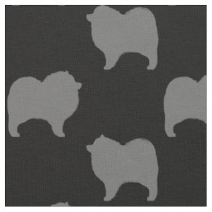 Keeshond-Silhouette-Muster Stoff