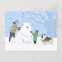 Keeshond Snow Dog | Niedlich Keesie WInter Scene
