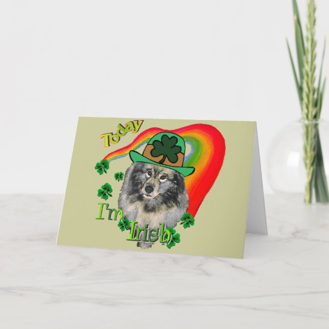 Keeshond-St Patrick Tag Karte (Vorderseite)