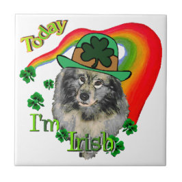 Keeshond St Patricks Day Fliese