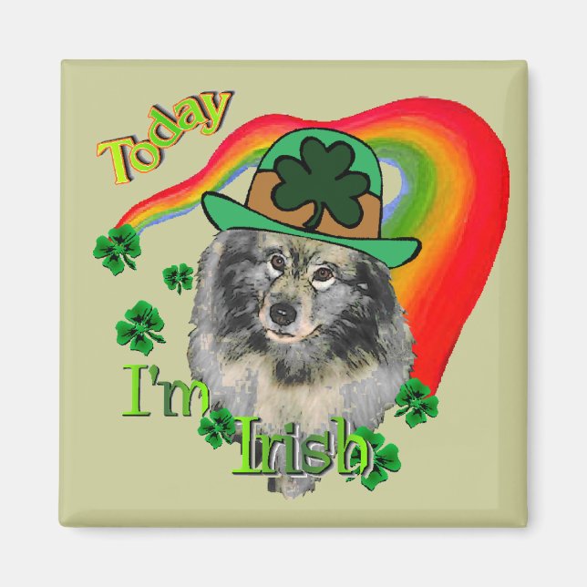 Keeshond St Patrick's Day Magnet (Vorne)