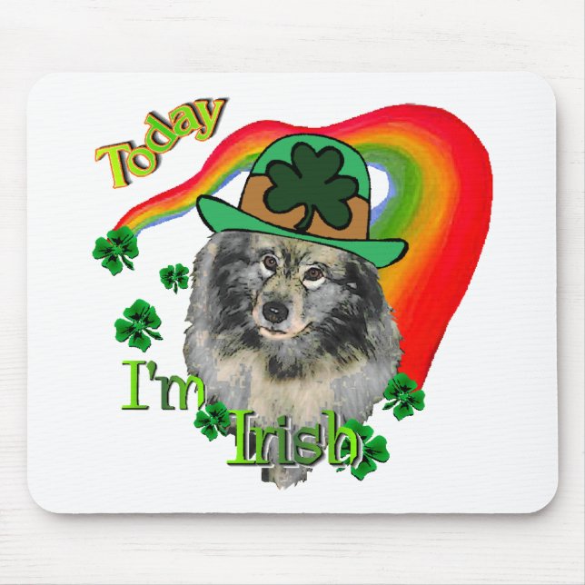 Keeshond St Patricks Day Mousepad (Vorne)