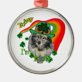Keeshond St Patricks Day Ornament Aus Metall