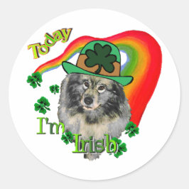 Keeshond St Patricks Day Runder Aufkleber