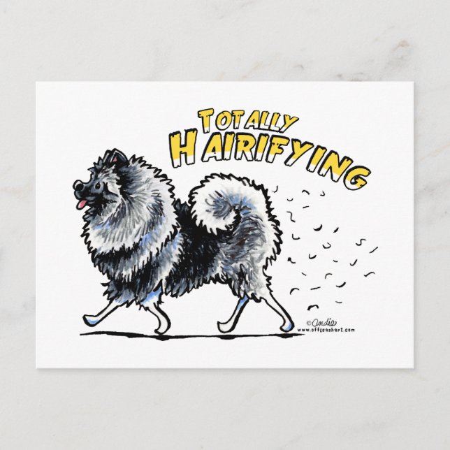 Keeshond Totally Hairifying Postkarte (Vorderseite)