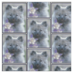 Keeshond und Columbine - Hundefoto Stoff