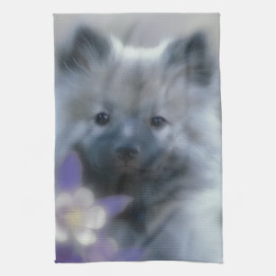 Keeshond und Columbine - Hundfoto Handtuch