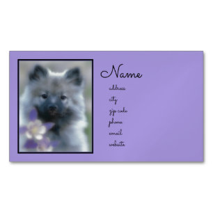 Keeshond und Columbine - Hundfoto Magnetische Visitenkarte
