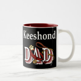 Keeshond Vater Geschenke Zweifarbige Tasse