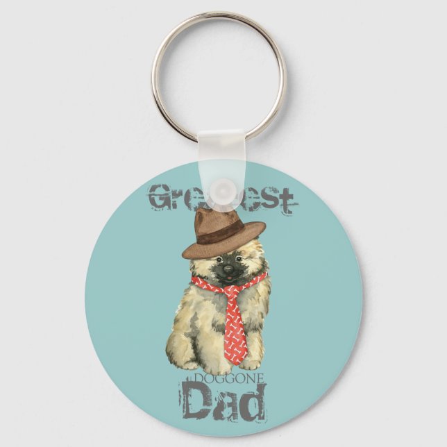 Keeshond Vater Schlüsselanhänger (Vorderseite)