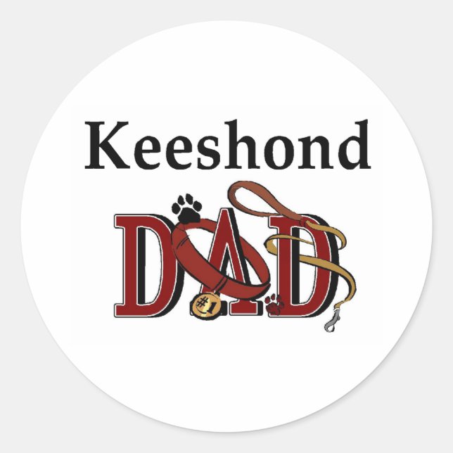 Keeshond Vater Sticker (Vorderseite)