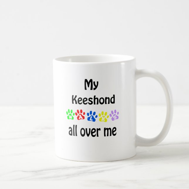 Keeshond Walks Design Kaffeetasse (Rechts)