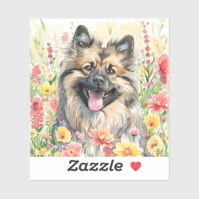 Keeshond-Wasserfarben-Aufkleber Aufkleber (Blatt)