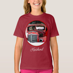 Keeshond Weihnachten Alter LKW Malerei Hund Kunst T-Shirt