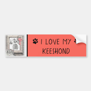 Keeshond Weihnachtsfenster Malerei Hund Kunst Autoaufkleber