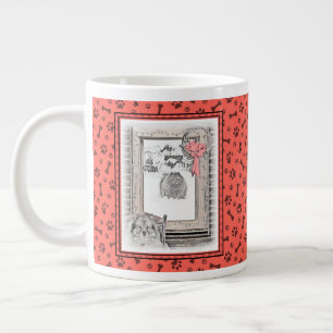 Keeshond Weihnachtsfenster Malerei Hund Kunst Jumbo-Tasse