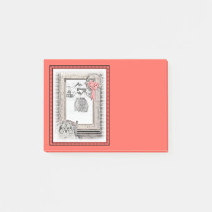 Keeshond Weihnachtsfenster Malerei Hund Kunst Post-it Klebezettel